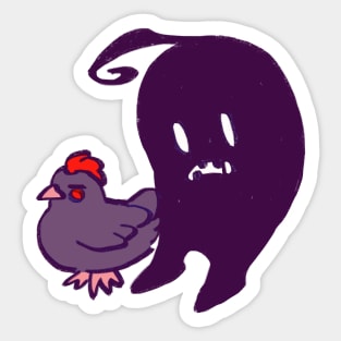 krobus with a void chicken Sticker